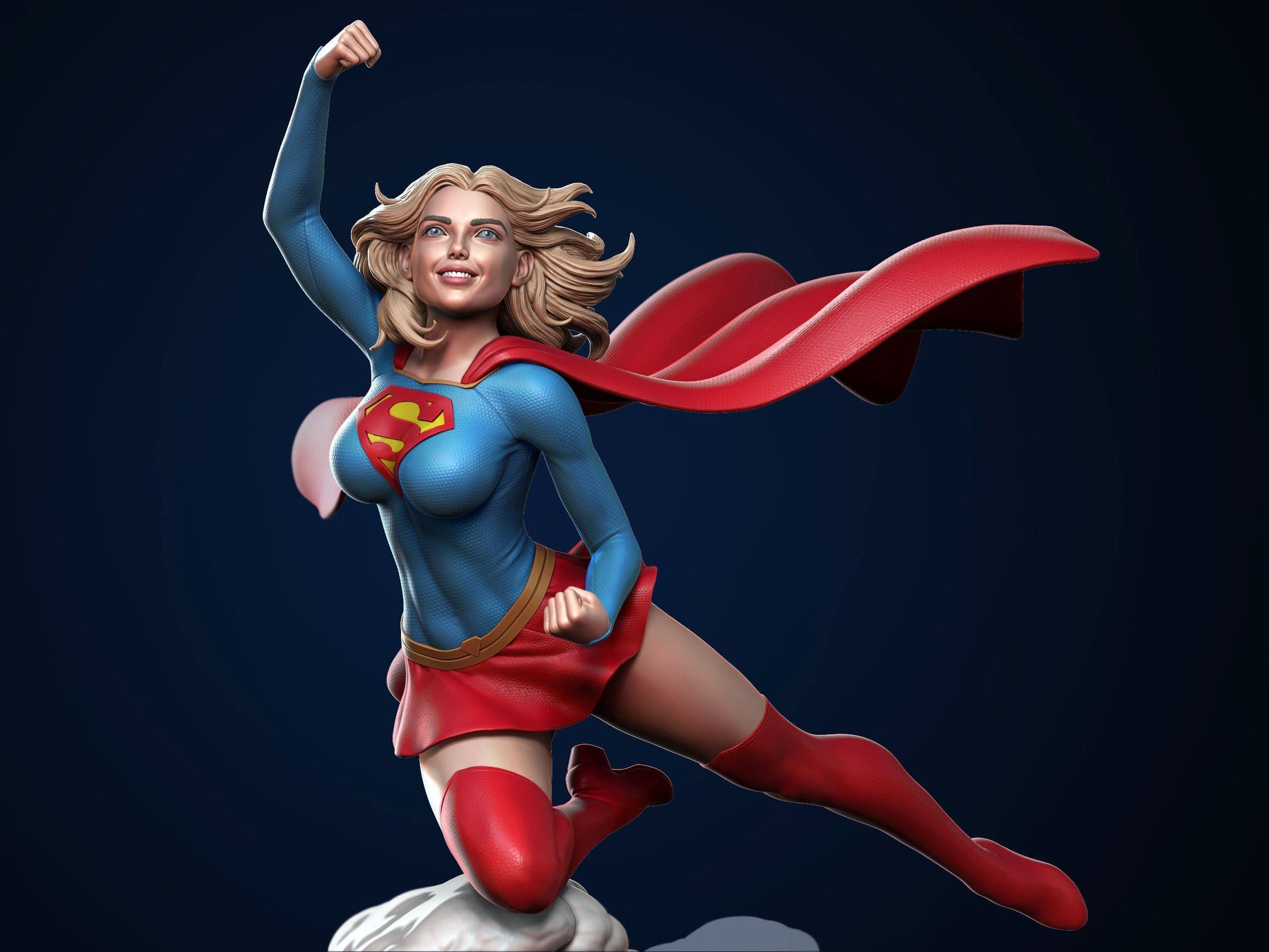 Supergirl Fly Special Edition - STL 3D Print Files - 3D Printed Garage Kit ガレージキット Resin Model Scale Figure フィギュア