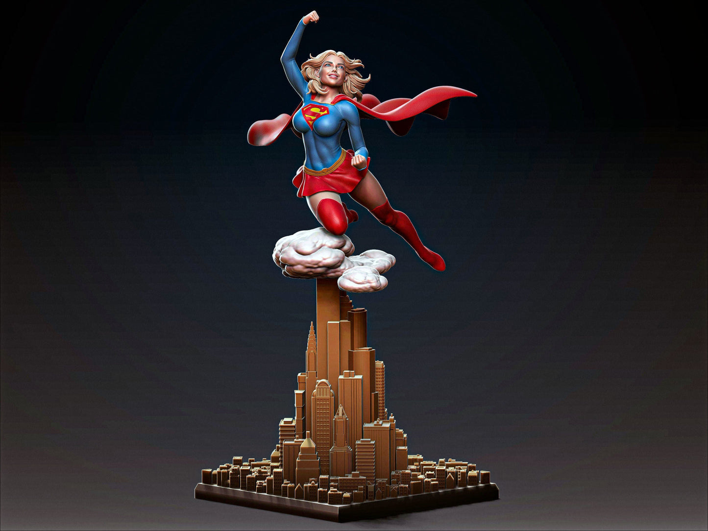Supergirl Fly Special Edition - STL 3D Print Files - 3D Printed Garage Kit ガレージキット Resin Model Scale Figure フィギュア