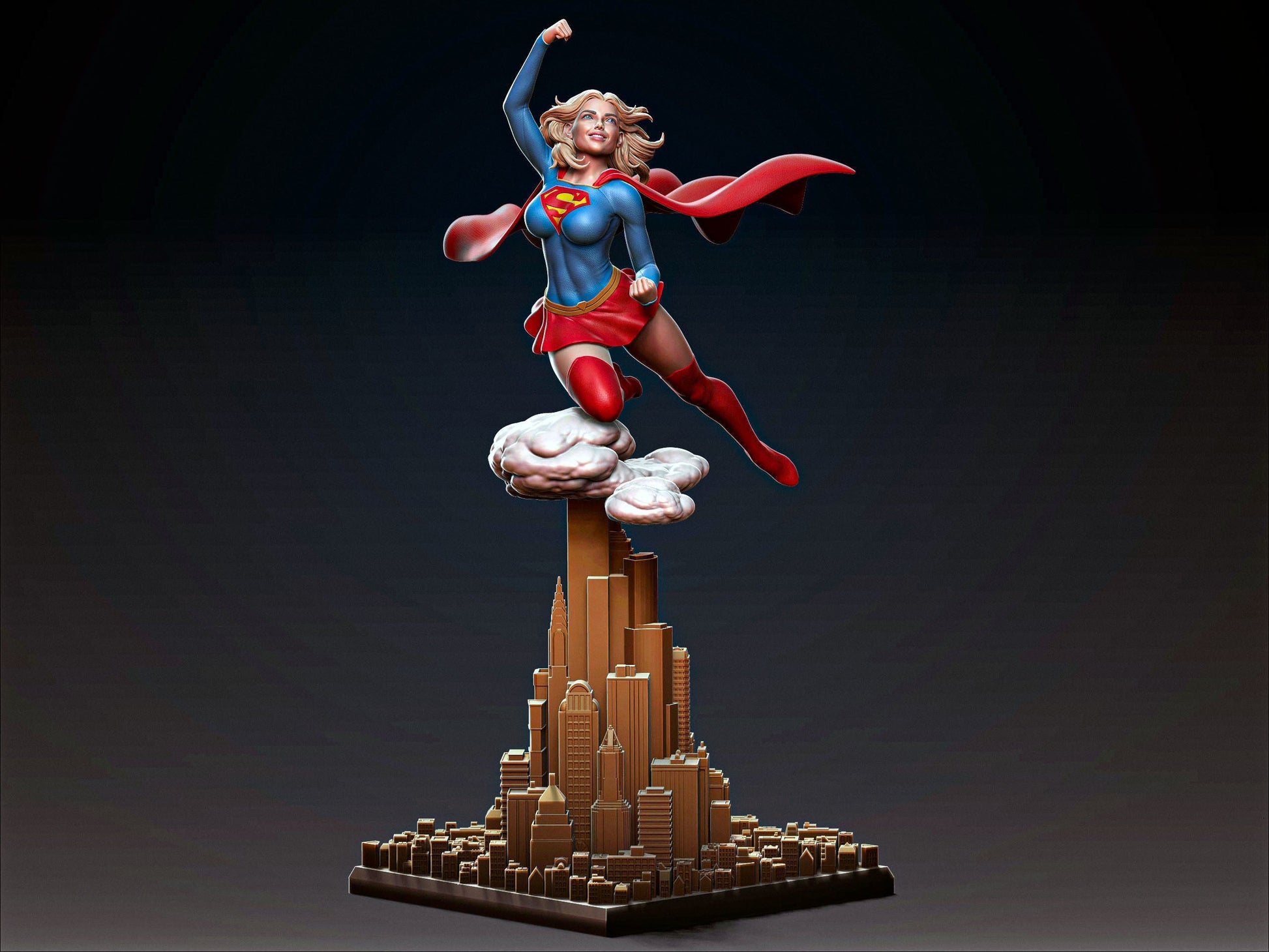 Supergirl Fly Special Edition - STL 3D Print Files - 3D Printed Garage Kit ガレージキット Resin Model Scale Figure フィギュア