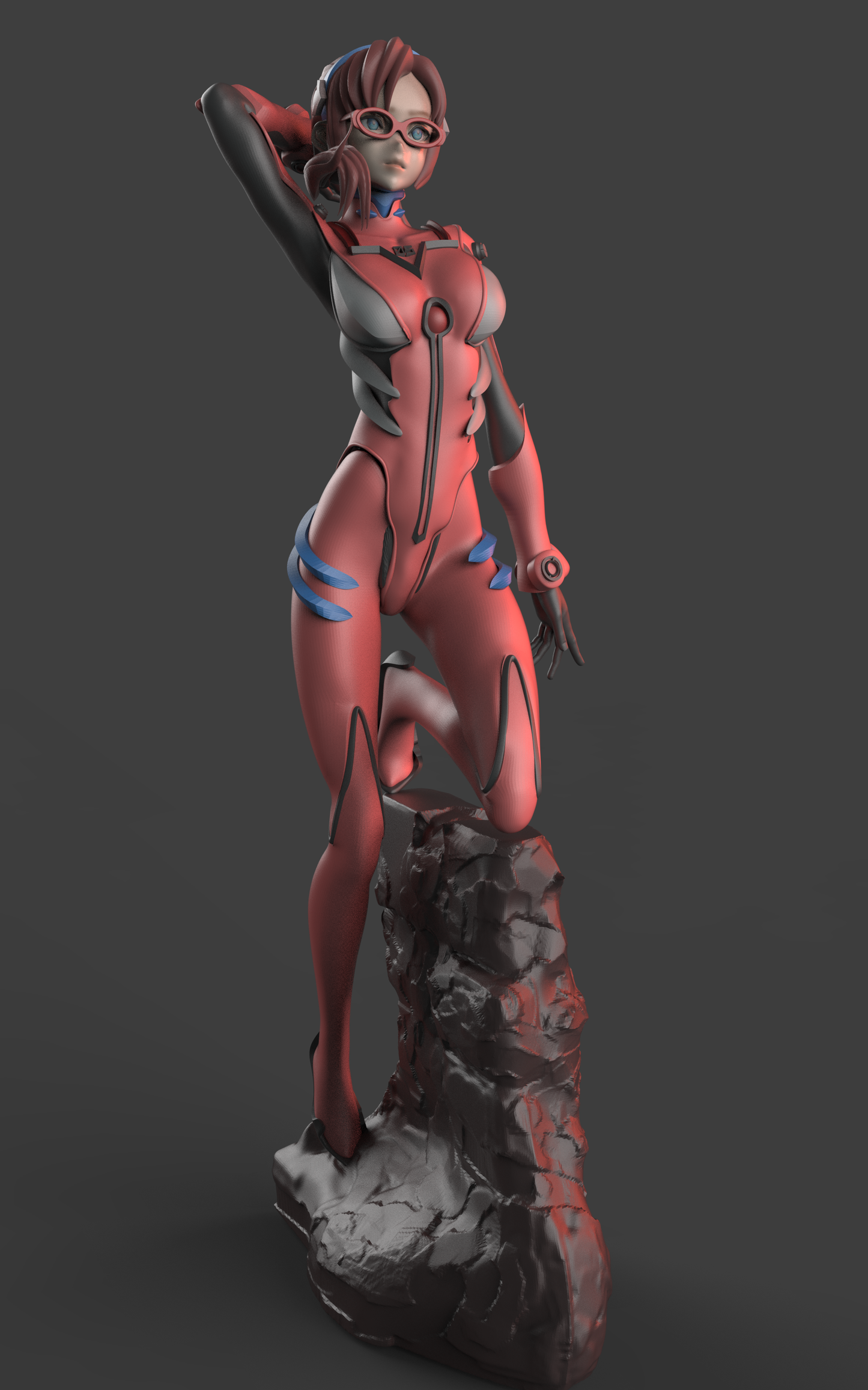 Mari Makinami Special Edition - Evangelion - STL 3D Print Files - 3D Printed Garage Kit ガレージキット Resin Model Scale Figure フィギュア