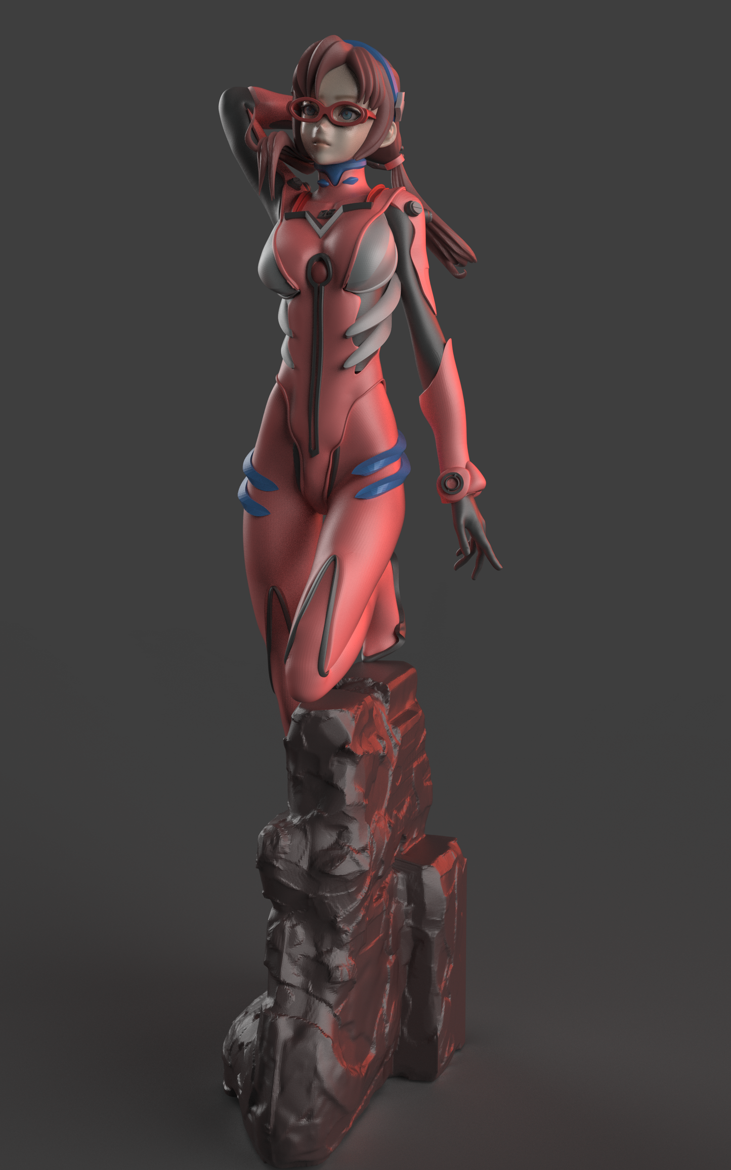 Mari Makinami Special Edition - Evangelion - STL 3D Print Files - 3D Printed Garage Kit ガレージキット Resin Model Scale Figure フィギュア