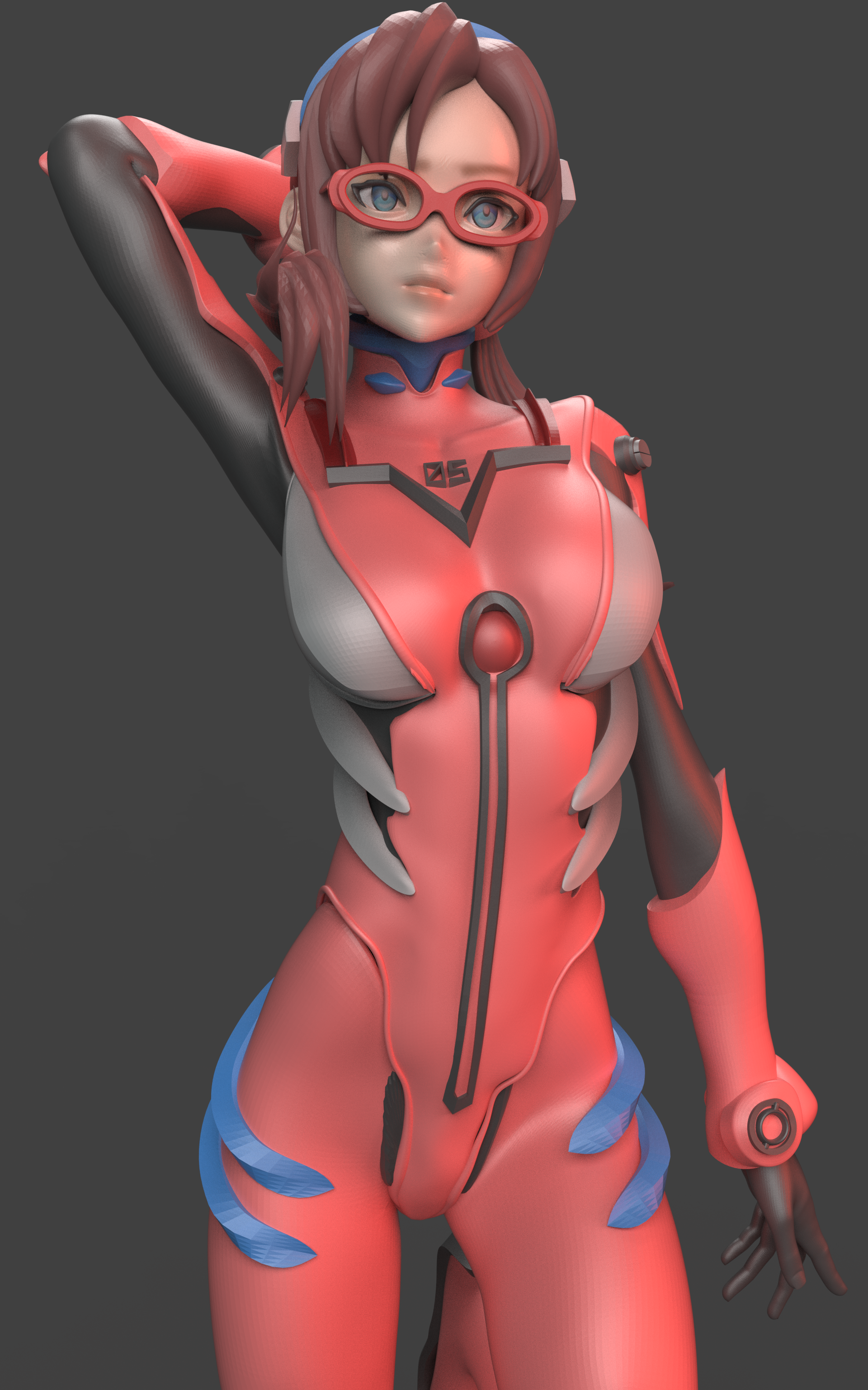 Mari Makinami Special Edition - Evangelion - STL 3D Print Files - 3D Printed Garage Kit ガレージキット Resin Model Scale Figure フィギュア