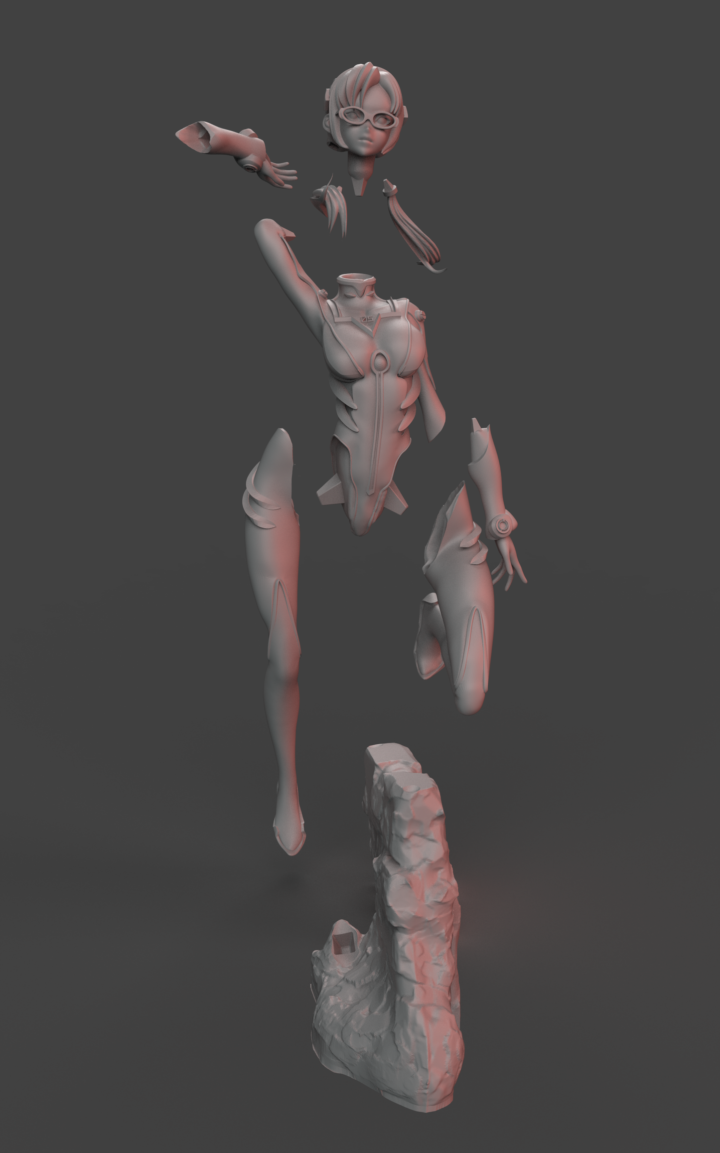 Mari Makinami Special Edition - Evangelion - STL 3D Print Files - 3D Printed Garage Kit ガレージキット Resin Model Scale Figure フィギュア