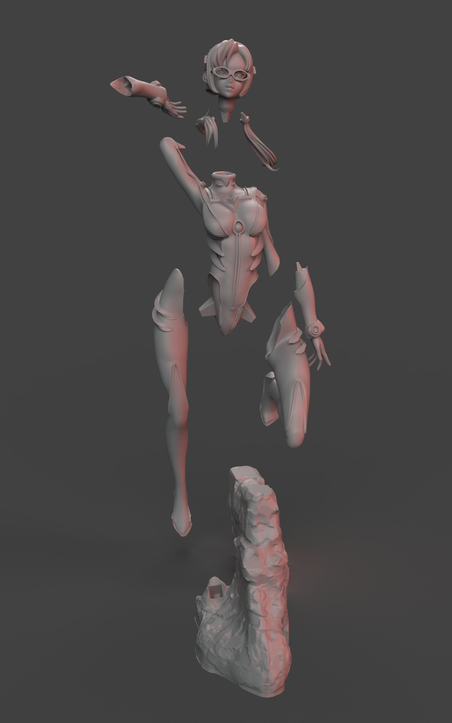 Mari Makinami Special Edition - Evangelion - STL 3D Print Files - 3D Printed Garage Kit ガレージキット Resin Model Scale Figure フィギュア