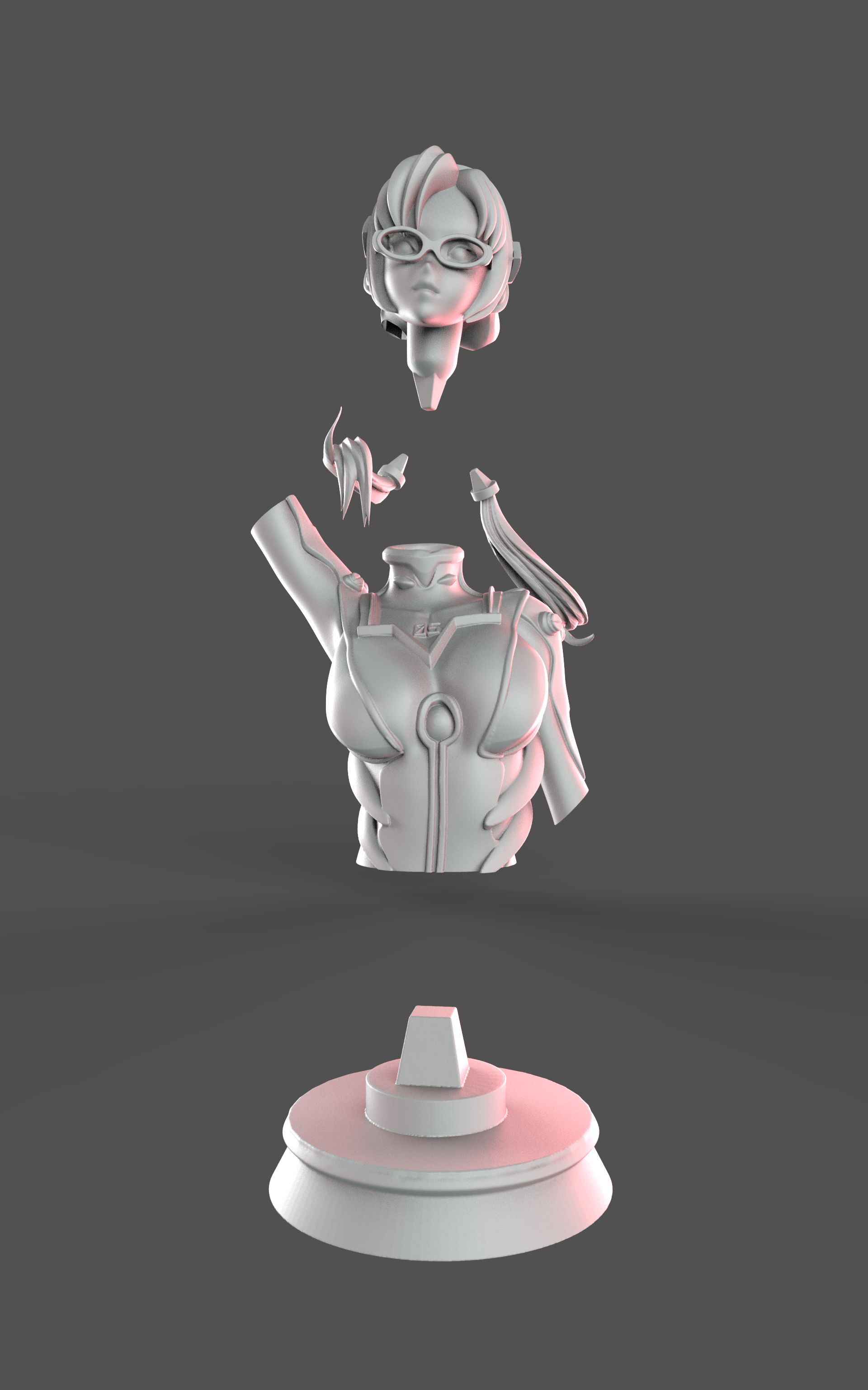 Mari Makinami Special Edition - Evangelion - STL 3D Print Files - 3D Printed Garage Kit ガレージキット Resin Model Scale Figure フィギュア