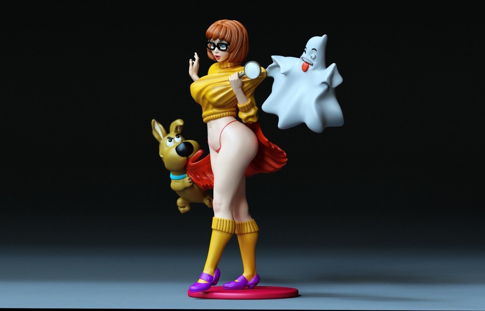 Sexy Velma - Scooby Doo - STL 3D Print Files - 3D Printed Garage Kit ガレージキット Resin Model Scale Figure フィギュア