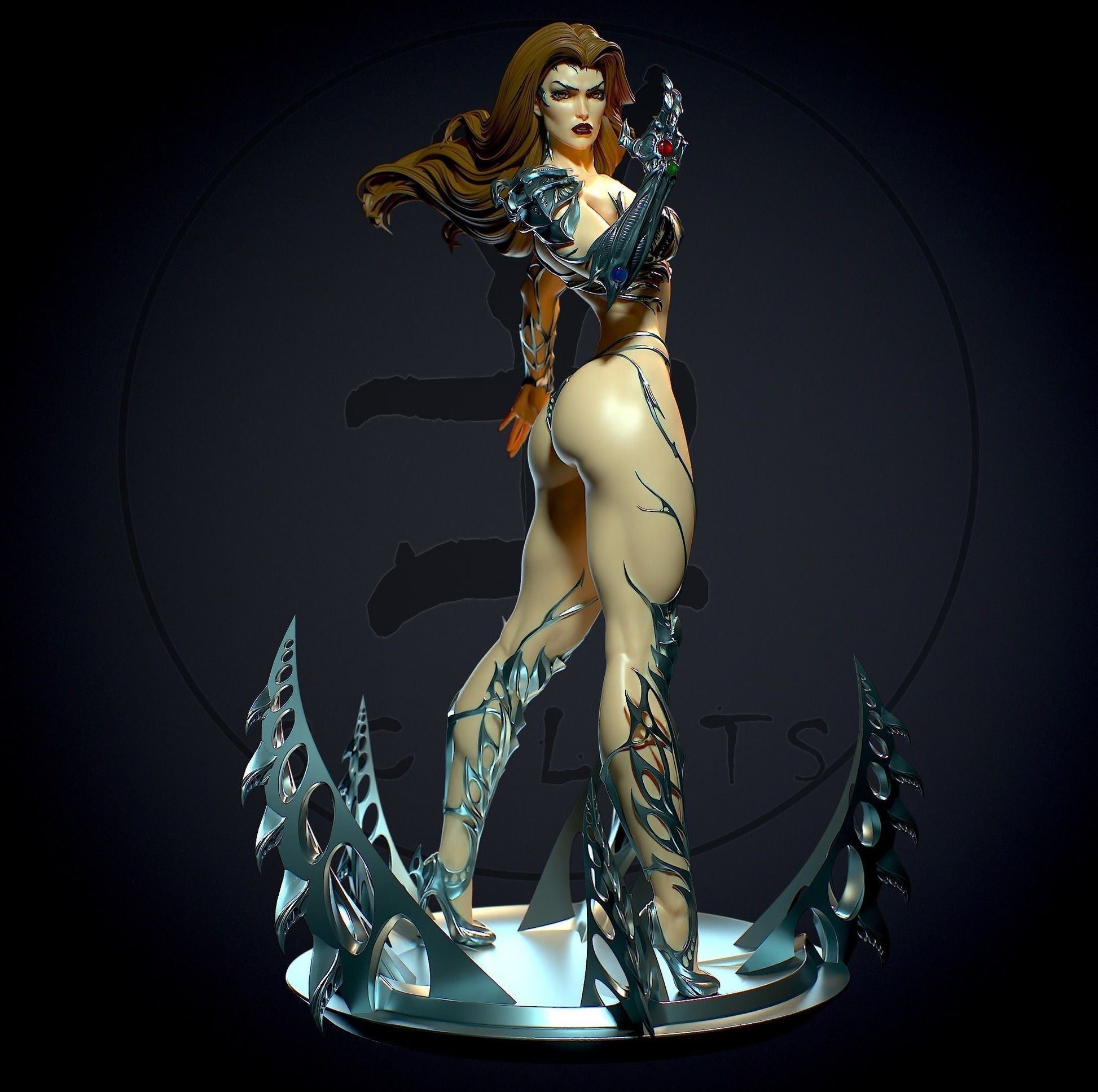 1472 Sara Pezzini Special Edition - Witchblade - STL 3D Print Files - 3D Printed Garage Kit ガレージキット Resin Model Scale Figure フィギュア