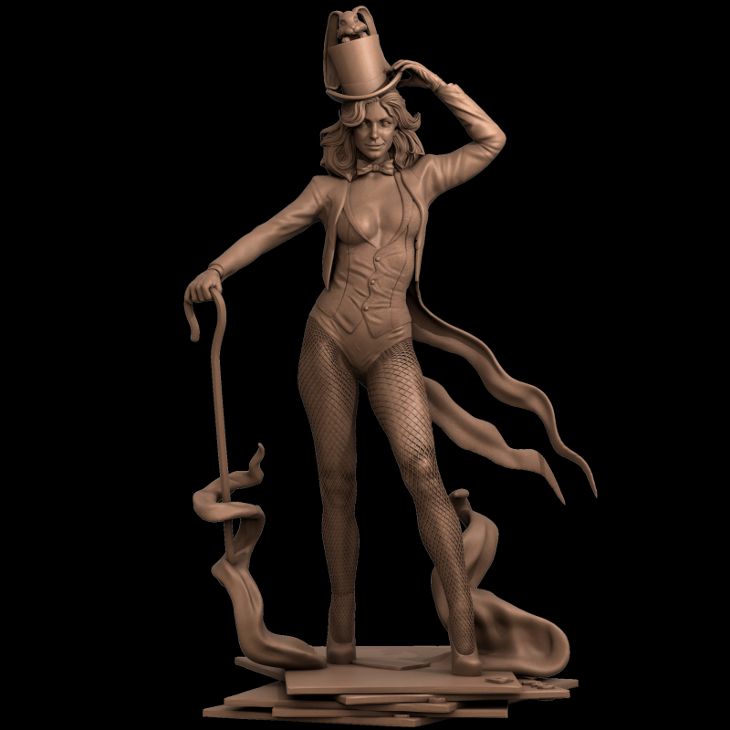 Zatanna - STL 3D Print Files - 3D Printed Garage Kit ガレージキット Resin Model Scale Figure フィギュア