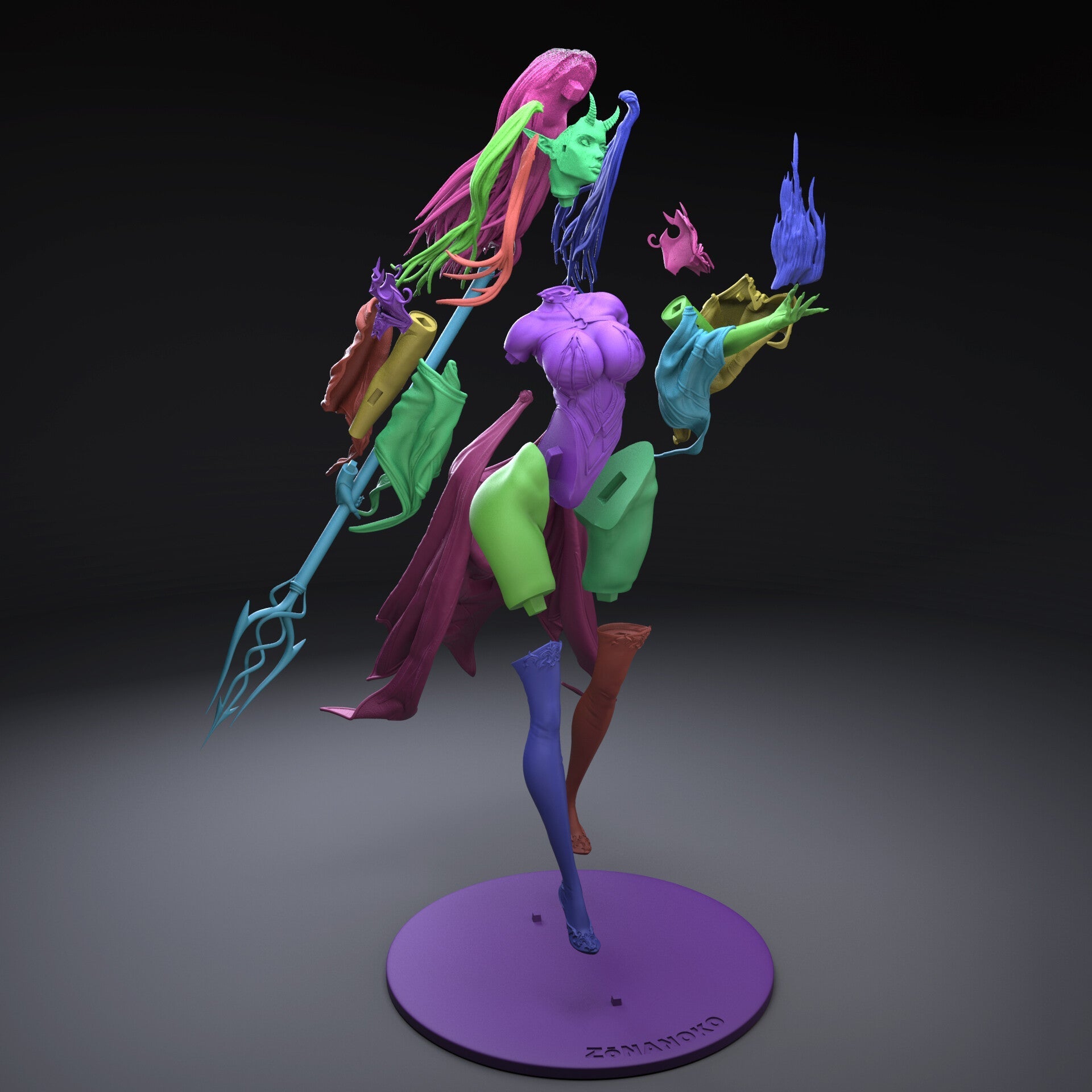 1603 Sexy Devil - STL 3D Print Files - 3D Printed Garage Kit ガレージキット Resin Model Scale Figure フィギュア